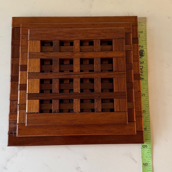 Vintage Teak Stacking Trivets Set of 3 - Picture 11 of 11